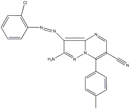 2-amino-3-[(2-chlorophenyl)diazenyl]-7-(4-methylphenyl)pyrazolo[1,5-a]pyrimidine-6-carbonitrile Struktur