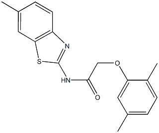 2-(2,5-dimethylphenoxy)-N-(6-methyl-1,3-benzothiazol-2-yl)acetamide Struktur