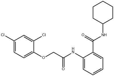 N-cyclohexyl-2-{[(2,4-dichlorophenoxy)acetyl]amino}benzamide Struktur