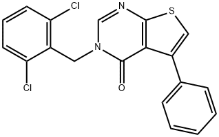 3-(2,6-dichlorobenzyl)-5-phenylthieno[2,3-d]pyrimidin-4(3H)-one Struktur