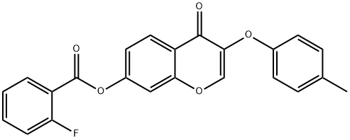 3-(4-methylphenoxy)-4-oxo-4H-chromen-7-yl 2-fluorobenzoate Struktur