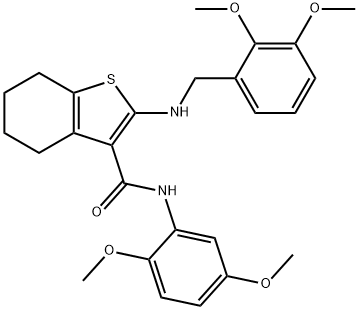 2-[(2,3-dimethoxybenzyl)amino]-N-(2,5-dimethoxyphenyl)-4,5,6,7-tetrahydro-1-benzothiophene-3-carboxamide Struktur