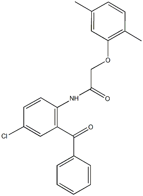 N-(2-benzoyl-4-chlorophenyl)-2-(2,5-dimethylphenoxy)acetamide Struktur