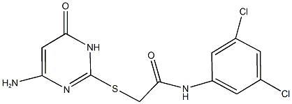 2-[(4-amino-6-oxo-1,6-dihydro-2-pyrimidinyl)sulfanyl]-N-(3,5-dichlorophenyl)acetamide Struktur