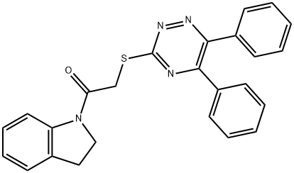 2-(2,3-dihydro-1H-indol-1-yl)-2-oxoethyl 5,6-diphenyl-1,2,4-triazin-3-yl sulfide Struktur