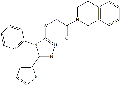 2-(3,4-dihydro-2(1H)-isoquinolinyl)-2-oxoethyl 4-phenyl-5-(2-thienyl)-4H-1,2,4-triazol-3-yl sulfide Struktur