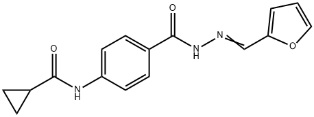 N-(4-{[2-(2-furylmethylene)hydrazino]carbonyl}phenyl)cyclopropanecarboxamide Struktur