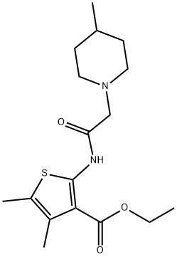 ethyl 4,5-dimethyl-2-{[(4-methyl-1-piperidinyl)acetyl]amino}-3-thiophenecarboxylate Struktur