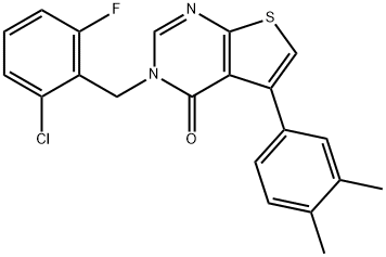 3-(2-chloro-6-fluorobenzyl)-5-(3,4-dimethylphenyl)thieno[2,3-d]pyrimidin-4(3H)-one Struktur