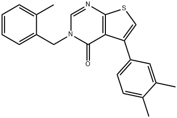 5-(3,4-dimethylphenyl)-3-(2-methylbenzyl)thieno[2,3-d]pyrimidin-4(3H)-one Struktur