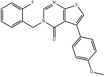 3-(2-fluorobenzyl)-5-(4-methoxyphenyl)thieno[2,3-d]pyrimidin-4(3H)-one Struktur