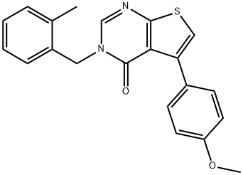 5-(4-methoxyphenyl)-3-(2-methylbenzyl)thieno[2,3-d]pyrimidin-4(3H)-one Struktur