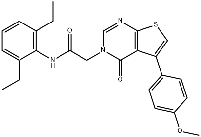 N-(2,6-diethylphenyl)-2-(5-(4-methoxyphenyl)-4-oxothieno[2,3-d]pyrimidin-3(4H)-yl)acetamide Struktur