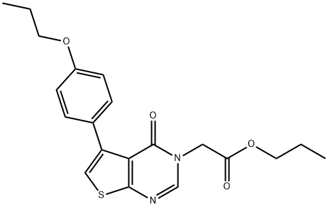 propyl (4-oxo-5-(4-propoxyphenyl)thieno[2,3-d]pyrimidin-3(4H)-yl)acetate Struktur