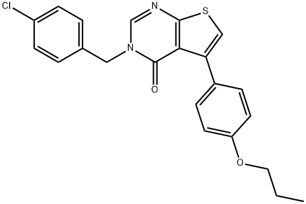 3-(4-chlorobenzyl)-5-(4-propoxyphenyl)thieno[2,3-d]pyrimidin-4(3H)-one Struktur