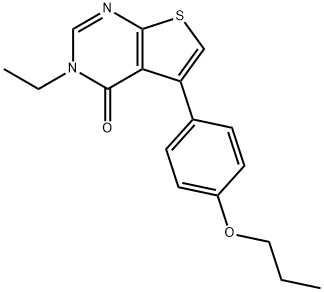 3-ethyl-5-(4-propoxyphenyl)thieno[2,3-d]pyrimidin-4(3H)-one Struktur