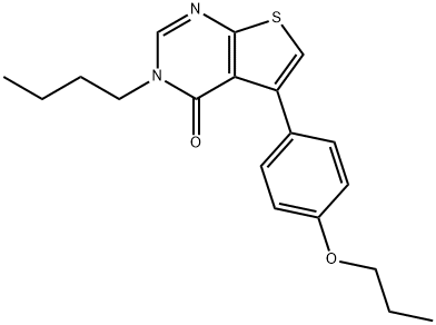 3-butyl-5-(4-propoxyphenyl)thieno[2,3-d]pyrimidin-4(3H)-one Struktur