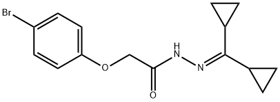 2-(4-bromophenoxy)-N'-(dicyclopropylmethylene)acetohydrazide Struktur