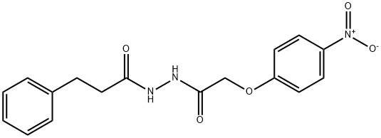 2-{4-nitrophenoxy}-N'-(3-phenylpropanoyl)acetohydrazide Struktur