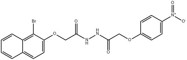 2-[(1-bromo-2-naphthyl)oxy]-N'-({4-nitrophenoxy}acetyl)acetohydrazide Struktur