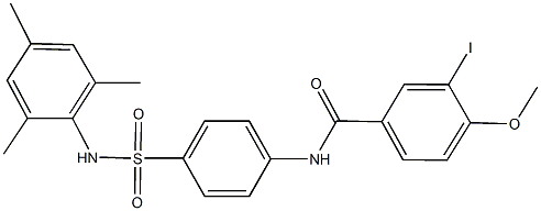 3-iodo-N-{4-[(mesitylamino)sulfonyl]phenyl}-4-methoxybenzamide Struktur