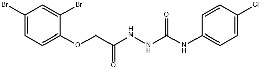 N-(4-chlorophenyl)-2-[(2,4-dibromophenoxy)acetyl]hydrazinecarboxamide Struktur