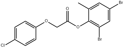 2,4-dibromo-6-methylphenyl (4-chlorophenoxy)acetate Struktur