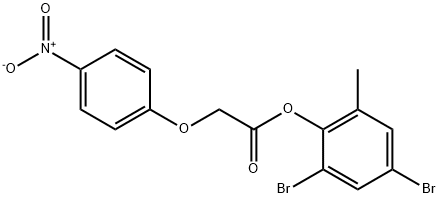 2,4-dibromo-6-methylphenyl {4-nitrophenoxy}acetate Struktur