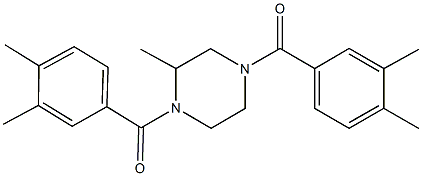 1,4-bis(3,4-dimethylbenzoyl)-2-methylpiperazine Struktur