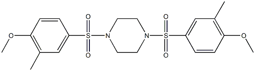 1,4-bis[(4-methoxy-3-methylphenyl)sulfonyl]piperazine Struktur