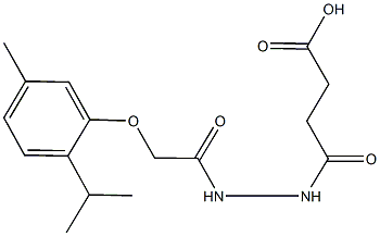 4-{2-[(2-isopropyl-5-methylphenoxy)acetyl]hydrazino}-4-oxobutanoic acid Struktur