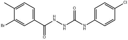 2-(3-bromo-4-methylbenzoyl)-N-(4-chlorophenyl)hydrazinecarboxamide Struktur