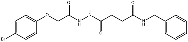 N-benzyl-4-{2-[(4-bromophenoxy)acetyl]hydrazino}-4-oxobutanamide Struktur