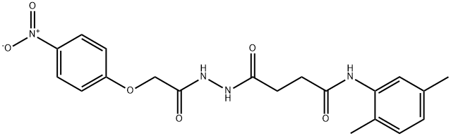 N-(2,5-dimethylphenyl)-4-[2-({4-nitrophenoxy}acetyl)hydrazino]-4-oxobutanamide Struktur