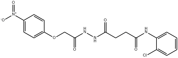 N-(2-chlorophenyl)-4-[2-({4-nitrophenoxy}acetyl)hydrazino]-4-oxobutanamide Struktur