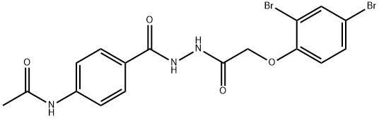 N-[4-({2-[(2,4-dibromophenoxy)acetyl]hydrazino}carbonyl)phenyl]acetamide Struktur