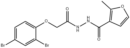 N'-[(2,4-dibromophenoxy)acetyl]-2-methyl-3-furohydrazide Struktur