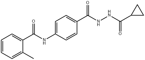 N-(4-{[2-(cyclopropylcarbonyl)hydrazino]carbonyl}phenyl)-2-methylbenzamide Struktur