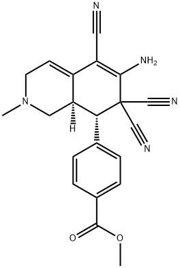 methyl 4-(6-amino-5,7,7-tricyano-2-methyl-1,2,3,7,8,8a-hexahydro-8-isoquinolinyl)benzoate Struktur