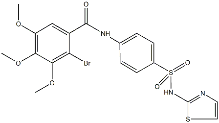 2-bromo-3,4,5-trimethoxy-N-{4-[(1,3-thiazol-2-ylamino)sulfonyl]phenyl}benzamide Struktur