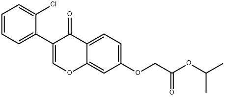 isopropyl {[3-(2-chlorophenyl)-4-oxo-4H-chromen-7-yl]oxy}acetate Struktur