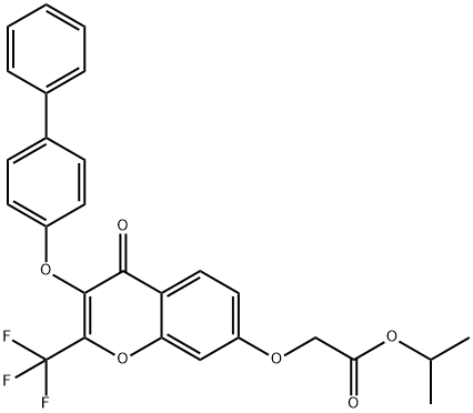 isopropyl {[3-([1,1'-biphenyl]-4-yloxy)-4-oxo-2-(trifluoromethyl)-4H-chromen-7-yl]oxy}acetate Struktur