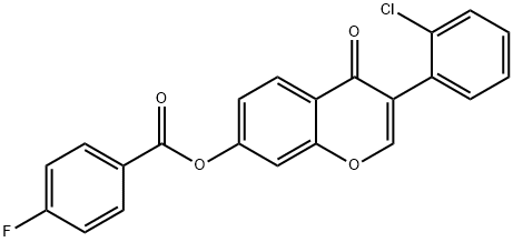 3-(2-chlorophenyl)-4-oxo-4H-chromen-7-yl 4-fluorobenzoate Struktur