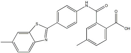 4-methyl-2-{[4-(6-methyl-1,3-benzothiazol-2-yl)anilino]carbonyl}benzoic acid Struktur