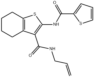 N-allyl-2-[(thien-2-ylcarbonyl)amino]-4,5,6,7-tetrahydro-1-benzothiophene-3-carboxamide Struktur