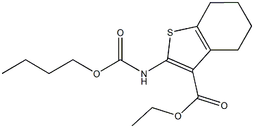 ethyl 2-[(butoxycarbonyl)amino]-4,5,6,7-tetrahydro-1-benzothiophene-3-carboxylate Struktur