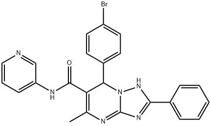 7-(4-bromophenyl)-5-methyl-2-phenyl-N-(3-pyridinyl)-4,7-dihydro[1,2,4]triazolo[1,5-a]pyrimidine-6-carboxamide Struktur