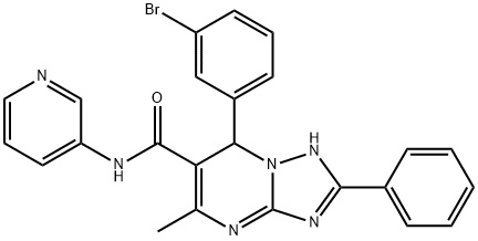 7-(3-bromophenyl)-5-methyl-2-phenyl-N-(3-pyridinyl)-4,7-dihydro[1,2,4]triazolo[1,5-a]pyrimidine-6-carboxamide Struktur