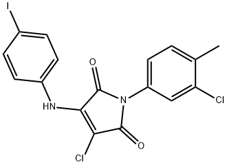 3-chloro-1-(3-chloro-4-methylphenyl)-4-(4-iodoanilino)-1H-pyrrole-2,5-dione Struktur