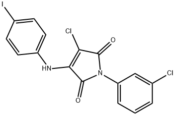 3-chloro-1-(3-chlorophenyl)-4-(4-iodoanilino)-1H-pyrrole-2,5-dione Struktur